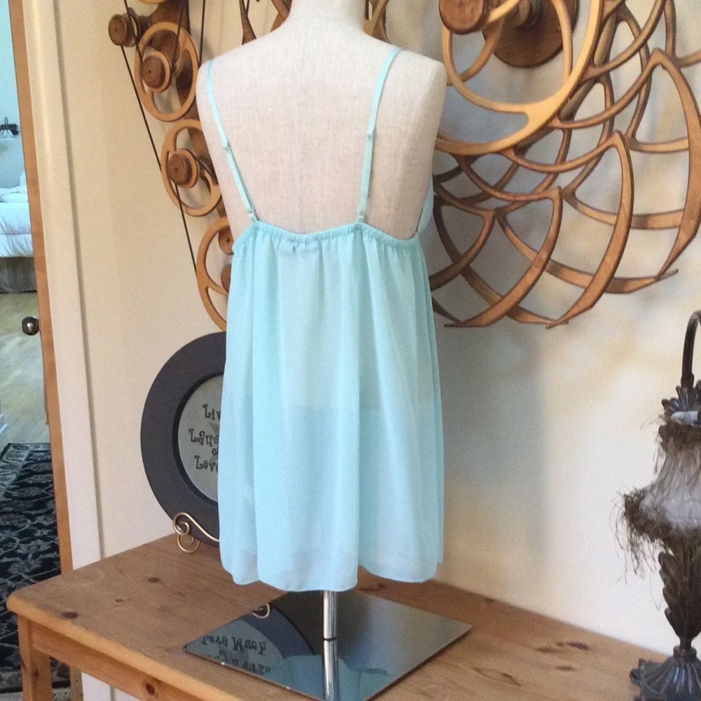 Host Pic💕💕Gorgeous Sheer Intimate Sz M  Light Blue  with Lace Trim. - Picture 5 of 8